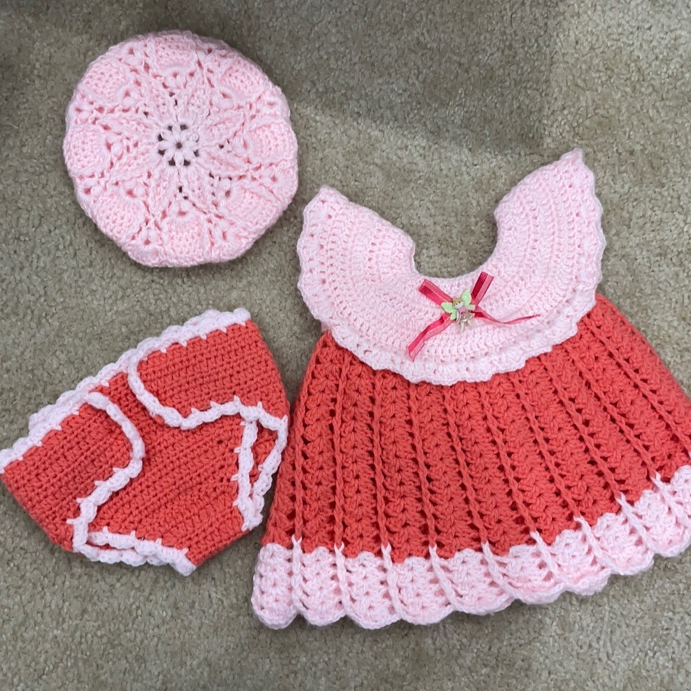 Knitted baby girl set